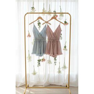 Women's Ruffle Detail Romper (BLUE)